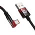 Kép 2/6 - Baseus Elbow USB to USB-C 100W 2m angled cable (black-red)
