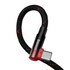 Kép 3/6 - Baseus Elbow USB to USB-C 100W 2m angled cable (black-red)