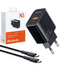 Kép 3/3 - Wall charger Mcdodo CH-0922 USB + USB-C, 33W + USB-C cable (black)