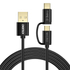 Kép 1/3 - 2in1 USB cable Choetech USB-C / Micro USB,  (black)